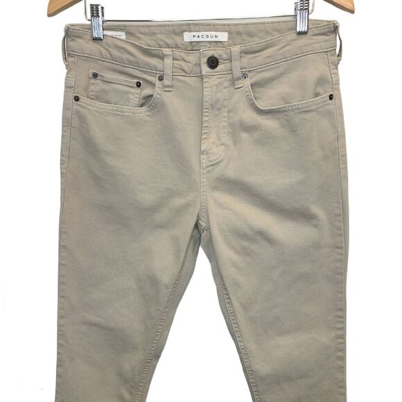 Pacsun Men's Khaki Color Stacked Skinny Leg Modern Jeans 31x30 - Picture 4 of 15